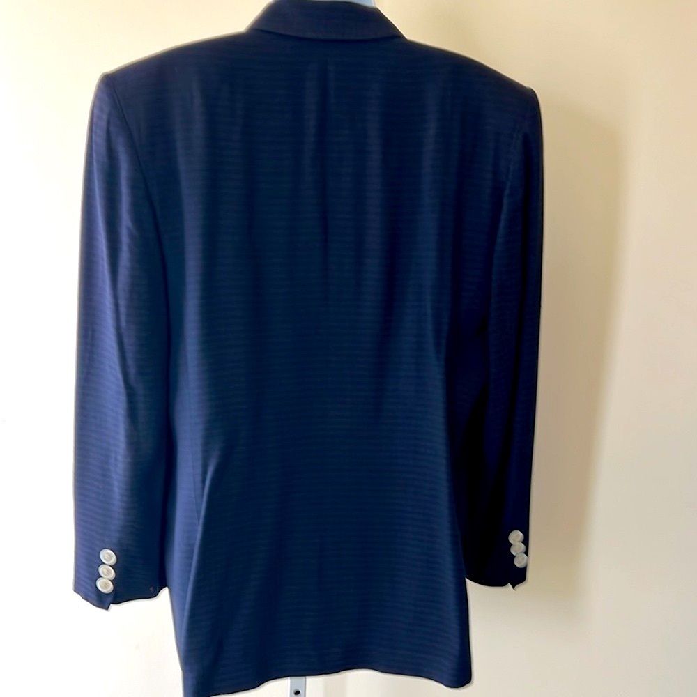 Christian Dior Blazer Navy Black Plaid Size 10 - Picture 3 of 5